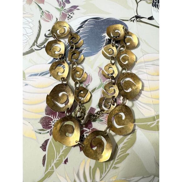 Vintage Abstract Goldtone Modernist Choker/Necklace - Picture 8 of 8